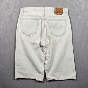 Vintage Levi's 501 Denim Shorts Mens 34 (Fits 32) White Made In USA 90s
